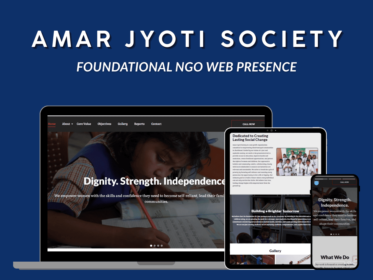 Foundational NGO Web Presence for Amar Jyoti Society
